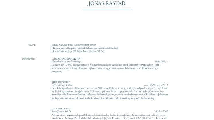CV Jonas Rastad