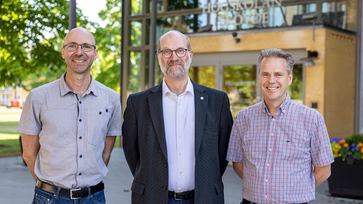 Sandor Ujvari, Mikael Wickelgren och Thomas Andersson är forskare på Högskolan i Skövde och ska utreda Volvobolagens roll i den gröna omställningen.