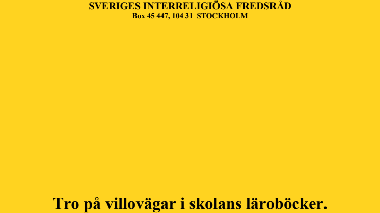 Sveriges Interreligiösa Fredsråd: Läromedelsgranskning