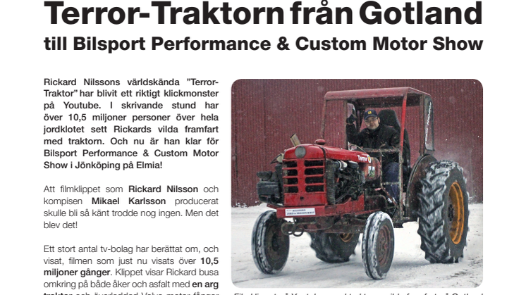 Terror-Traktorn från Gotland till Bilsport Performance & Custom Motor Show