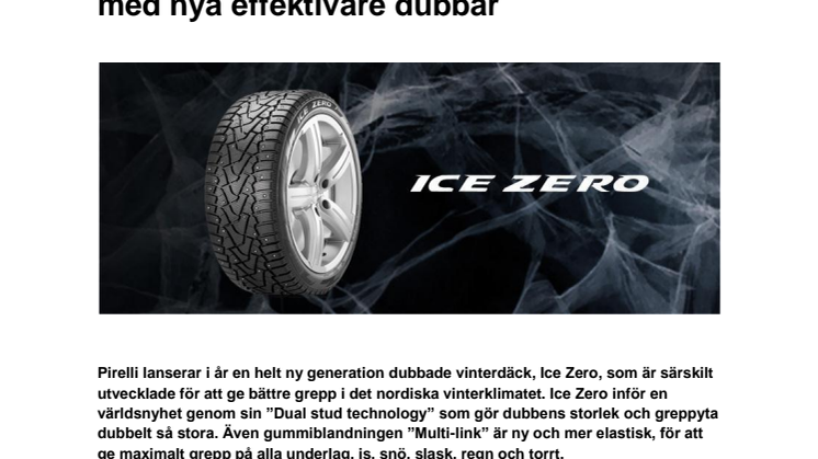 Pirelli Ice Zero ökar greppet med nya effektivare dubbar