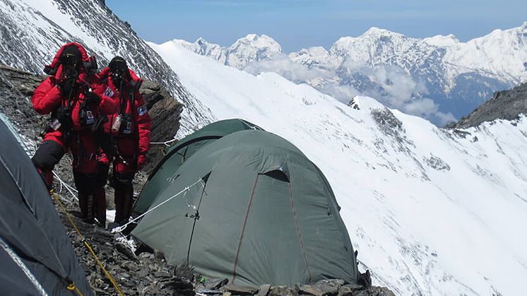 Swedemount testteam på väg mot Mount Everest topp.