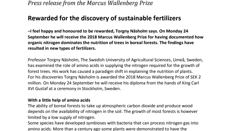 Rewarded for the discovery  of sustainable fertilizers