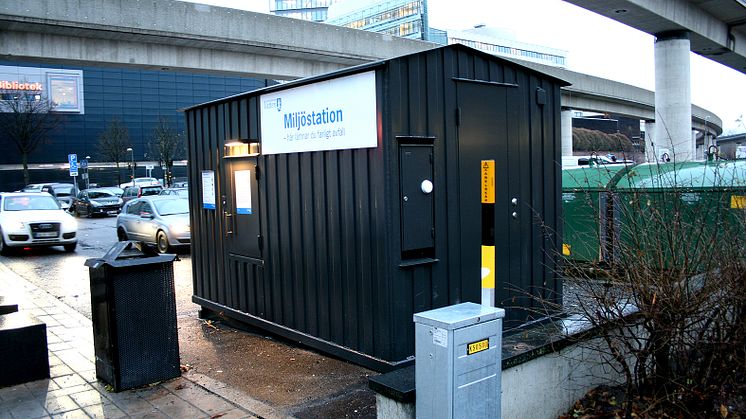 Automatiska miljöstationen på Vejlegatan i Kista. 