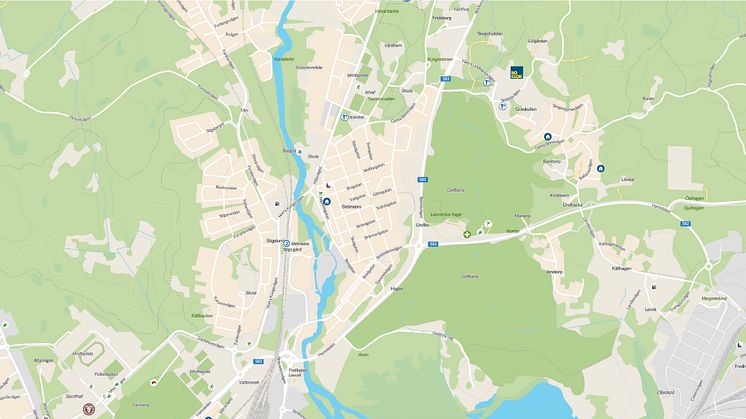 Karta till montagevisning av BoKlok Fritiden i Lindbacka, Gävle. 