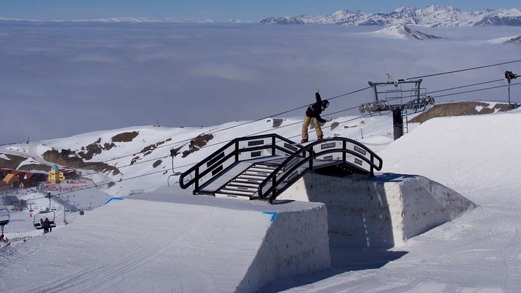 Niklas Mattsson i slopestylebanan Bild: Jocke Hammar