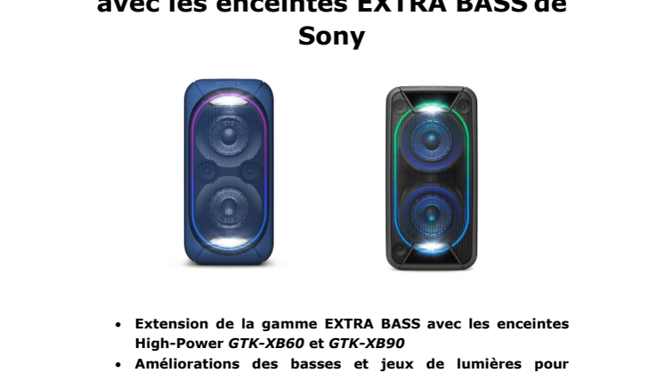 La fête portable puissance 10  avec les enceintes EXTRA BASS de Sony
