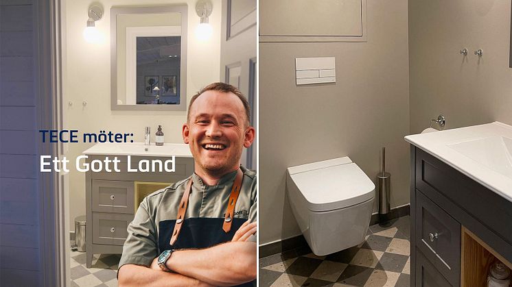 Gabriel Jonsson, även känd som Ett Gott Land på Instagram, har nyligen avslutat en renovering av sitt badrum med bland annat den vägghängda toaletten TECEone och spolknappen TECEsquare.