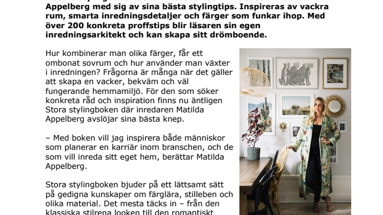 Nu släpps Stora stylingboken med influencern Matilda Appelberg