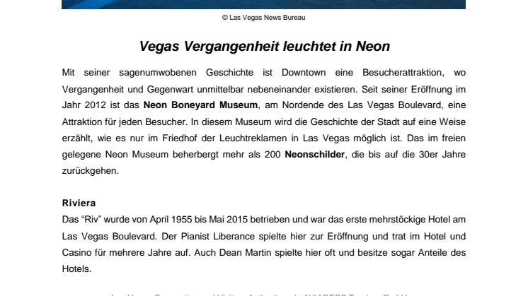 Vegas Vergangenheit leuchtet in Neon
