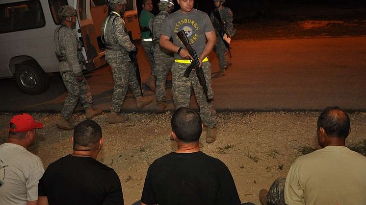 Daily fight.  Cartel drug runners arrested by a roadside