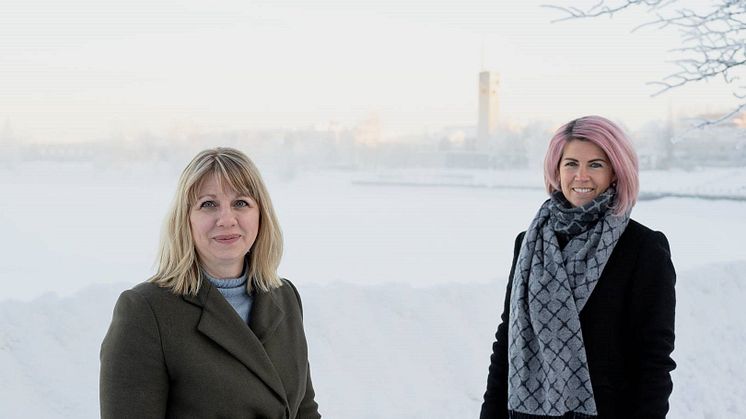Erika Mattsson, Sparbanken Nord och Camilla Sehlin, NyföretagarCentrum Nord ser fram emot det utökade samarbetet, och vad det innebär för blivande företagare i länet.