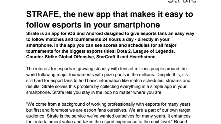 STRAFE, the new app that makes it easy to follow esports in your smartphone
