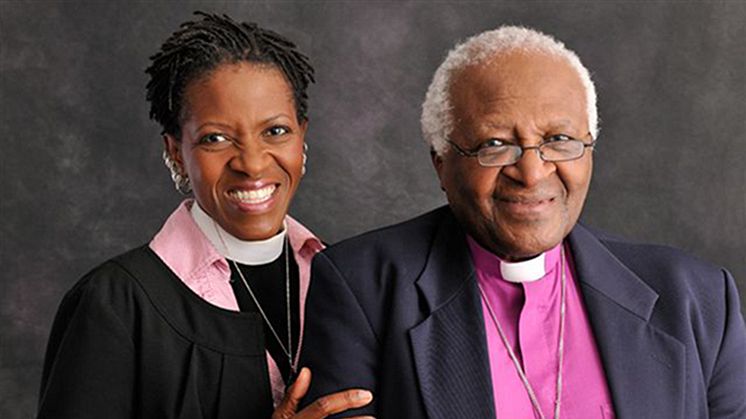 Presskonferens med Desmond Tutu och Mpho Tutu