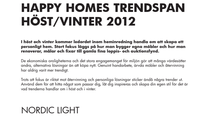 Happy Homes Trendspan höst/vinter 2012