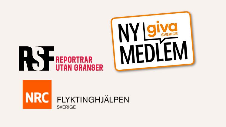 Reportrar utan gränser och NRC flyktinghjälpen Sverige blir medlemmar i Giva Sverige 