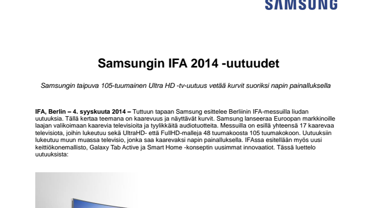 Samsungin IFA 2014 -uutuudet