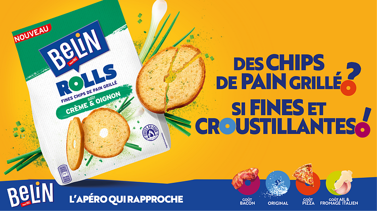 BELIN LANCE BELIN ROLLS, LA PREMIERE CHIPS DE PAIN GRILLÉ QUI VA RÉVOLUTIONNER LE MARCHÉ DE L’APÉRITIF !