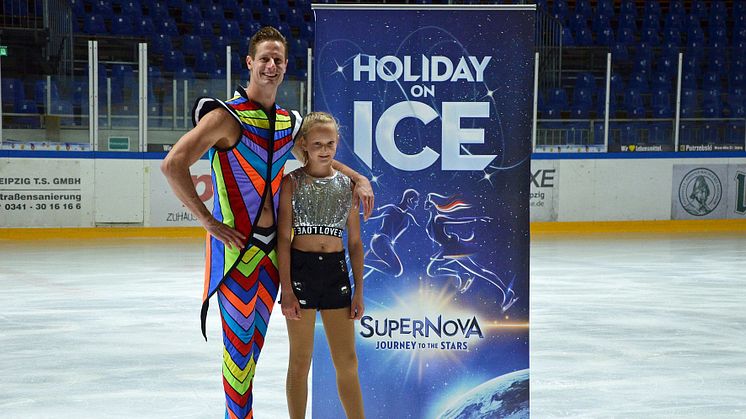 Wesley Campbell und Antonia Weber stellen die neue Holiday on Ice-Show vor - Foto: Isabell Gradinger