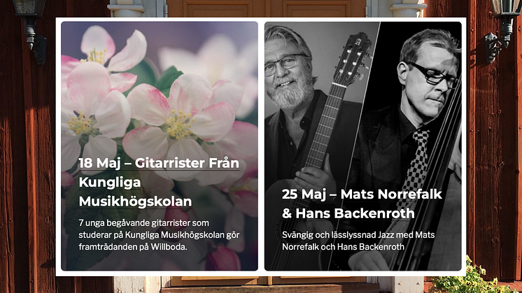 Vårens konserter i hemmiljö på Willboda gård i Spannarboda