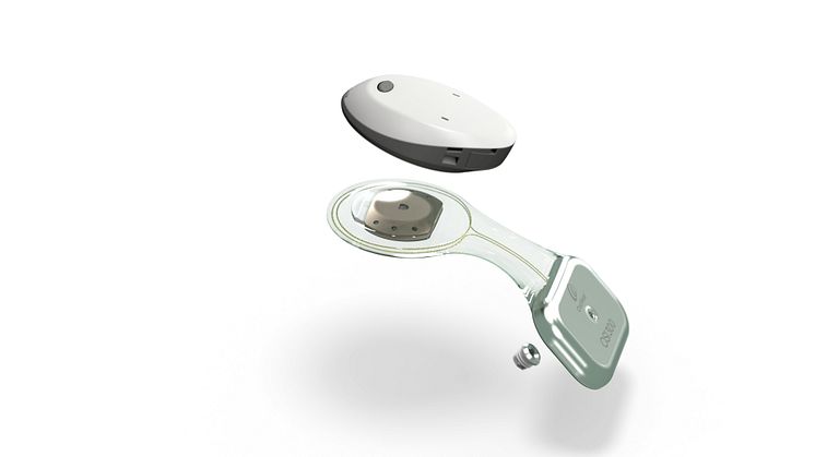 Bestes Hören und bestens gerüstet für MRT-Untersuchungen – die neue Generation des Cochlear™ Osia® Systems, bestehend aus dem Osia 2(I) Soundprozessor sowie dem OSI300 Implantat (Foto: Cochlear Ltd.)