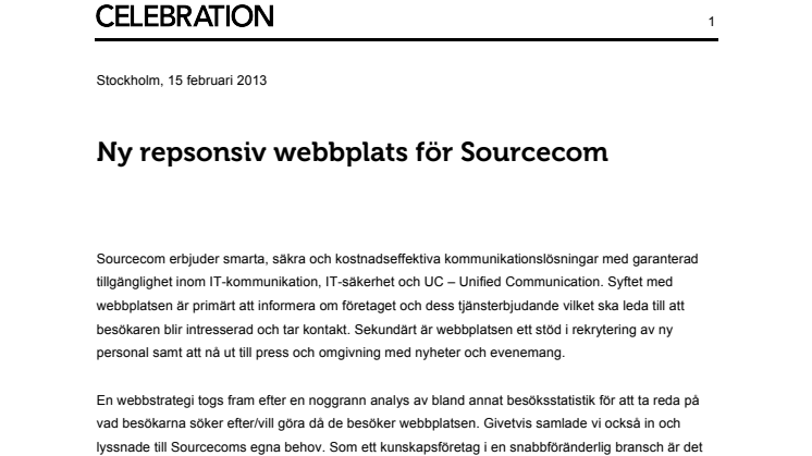 Ny responsiv webbplats för Sourcecom