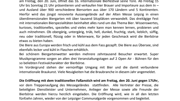 16. Leipziger Bierbörse: Überdimensionaler Biergarten wird auf der Alten Messe Leipzig eröffnet