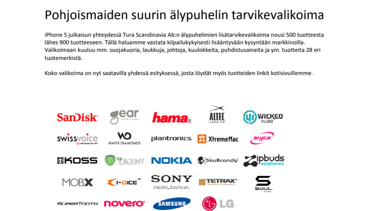 Pohjoismaiden suurin älypuhelin tarvikevalikoima