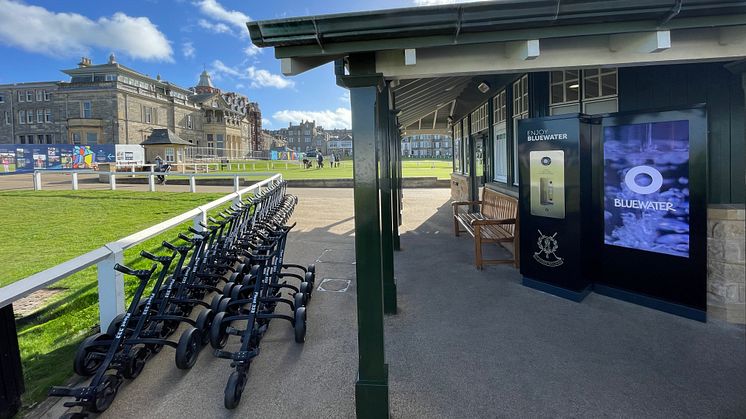 A Bluewater hydration station serves water as clean as nature intended to golfers teeing off at the first hole at the prestigious St Andrew's Old Course — known as the 'home of golf'