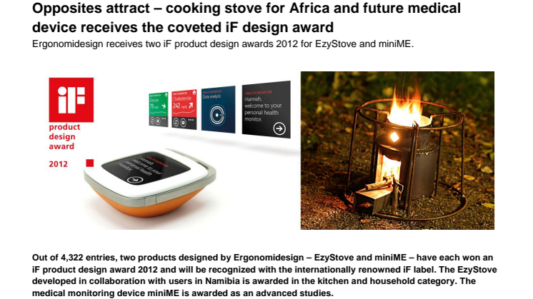 Opposites attract – cooking stove for Africa and future medical device receives the coveted iF design award 