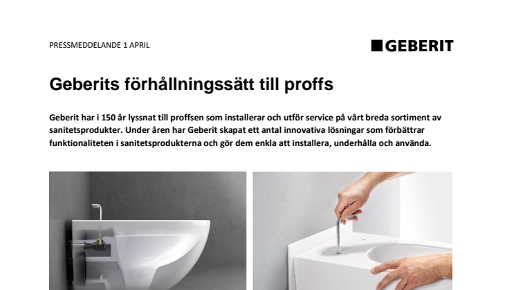 Nu lanserar Geberit fem nya badrumsserier i Sverige 