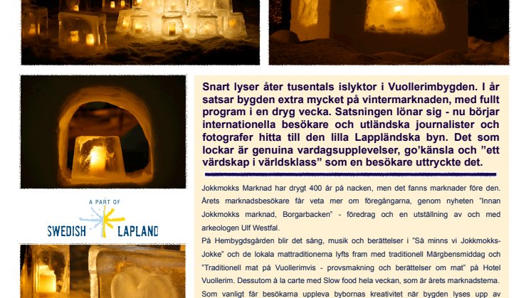 Jokkmokks marknad även i Vuollerim i Swedish Lapland