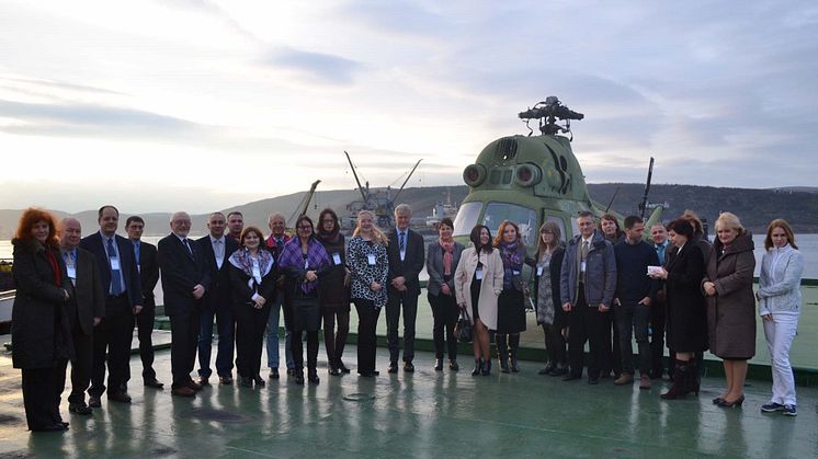 Participants at the conference 'Radioecological research and monitoring in the Barents Sea and the Andreeva Bay. Oct. 2016, i/b Lenin, Murmansk (Photo credit: MMBI)