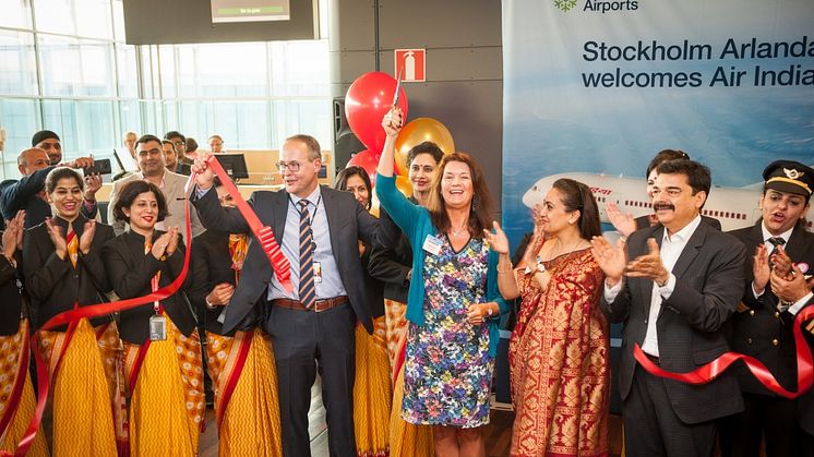 Invigning av Air India's nya direktlinje på Stockholm Arlanda Airport