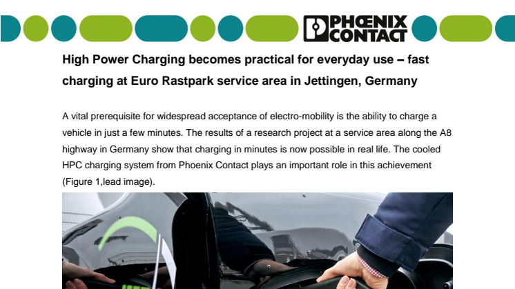 High Power Charging becomes practical for everyday use