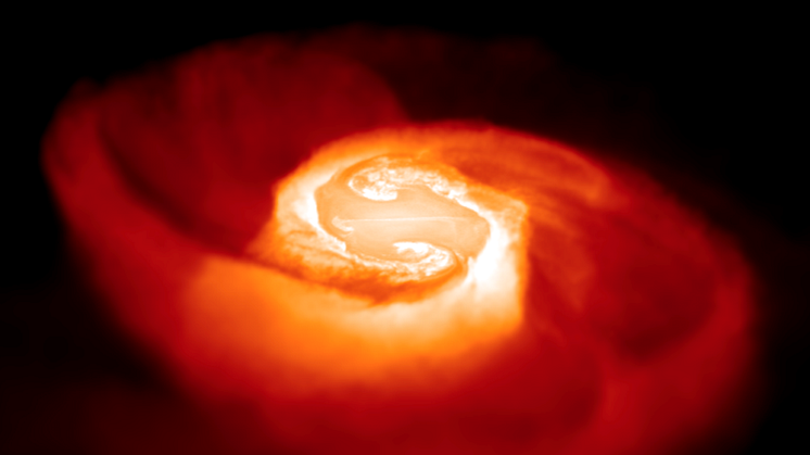 Datorsimulation av en sammanslagning av två neutronstjärnor