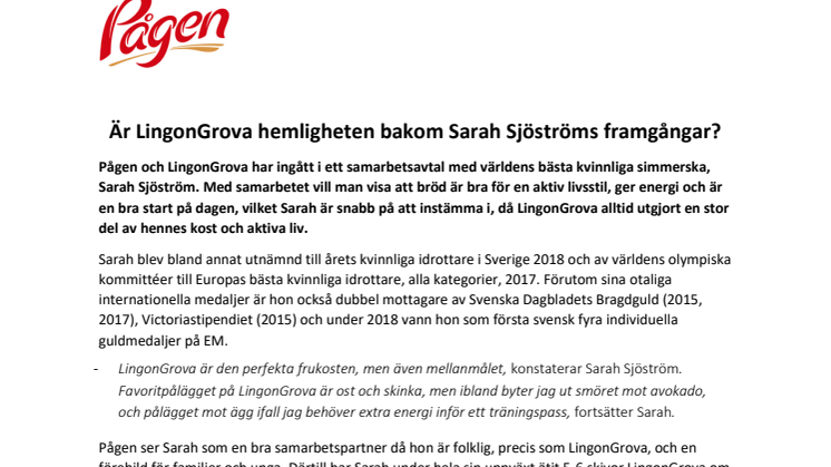 Är LingonGrova hemligheten bakom Sarah Sjöströms framgångar?
