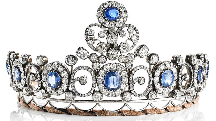Photo: "The Russian Sapphire Tiara", attributed to C.E. Bolin, St. Petersburg 1897-1898. Estimate: DKK 1,500,000-2,000,000 / € 200,000-270,000.