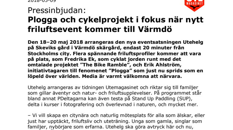 Plogga och cykelprojekt i fokus när nytt friluftsevent kommer till Värmdö