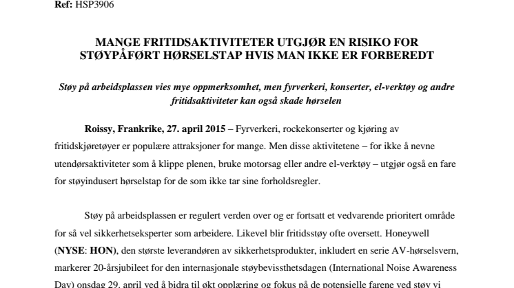 Mange fritidsaktiviteter utgjør en risiko for støypåført hørselstap hvis man ikke er forberedt 