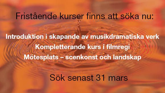 Fristående kurser att söka inom scenkonst och film