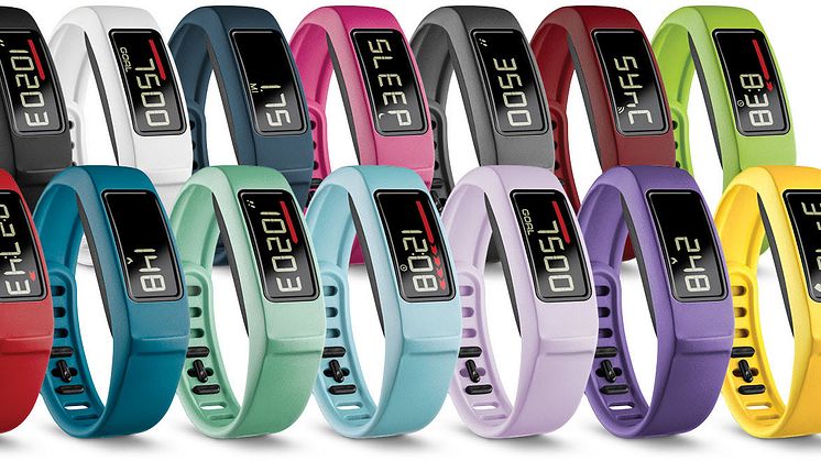 Garmin® presenterar vívofit® 2 och designade armband Aktivitetsmätare för aktiva och trendiga personer