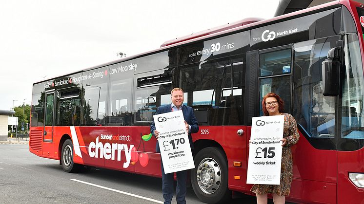 Stephen King commercial director at Go North East, with Cllr Rowntree deputy leader of Sunderland City Council