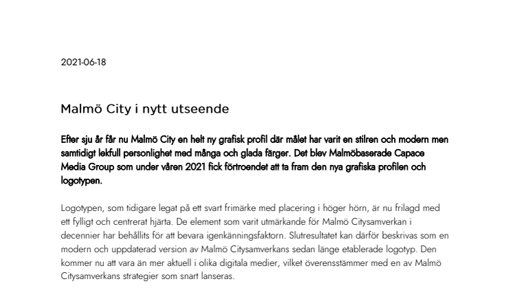 Malmö City i nytt utseende