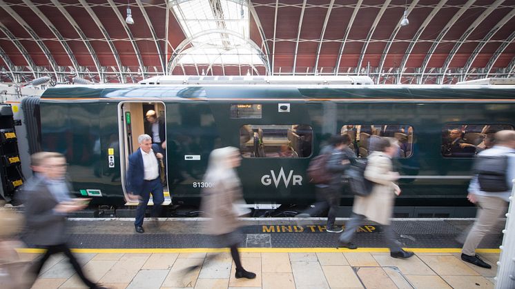 Passengers using Hitachi intercity train for the first time 