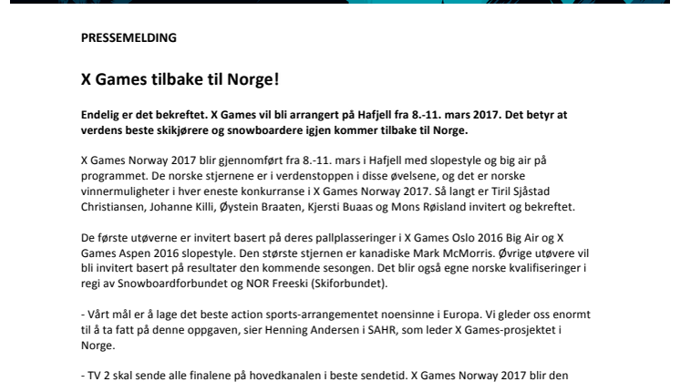 Renault sponser X Games Norway 2017