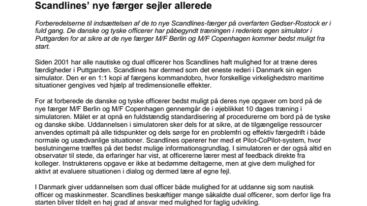 Scandlines’ nye færger sejler allerede