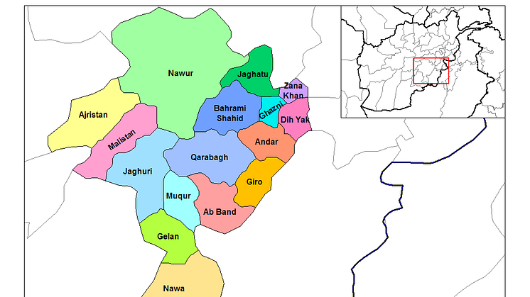 Distrikten i provinsen Ghazni, Afghanistan