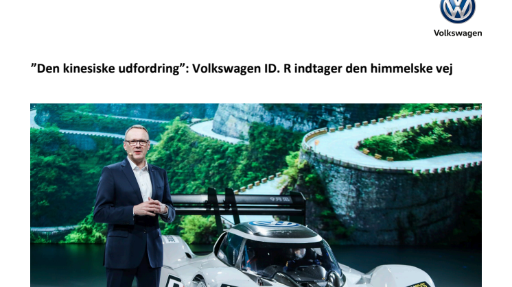”Den kinesiske udfordring”: Volkswagen ID. R indtager "Den himmelske vej"