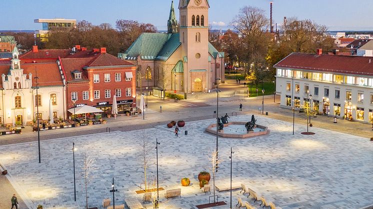 Hertig Johans torg i centrala Skövde